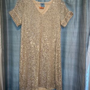 Ivory shimmer cocktail dress